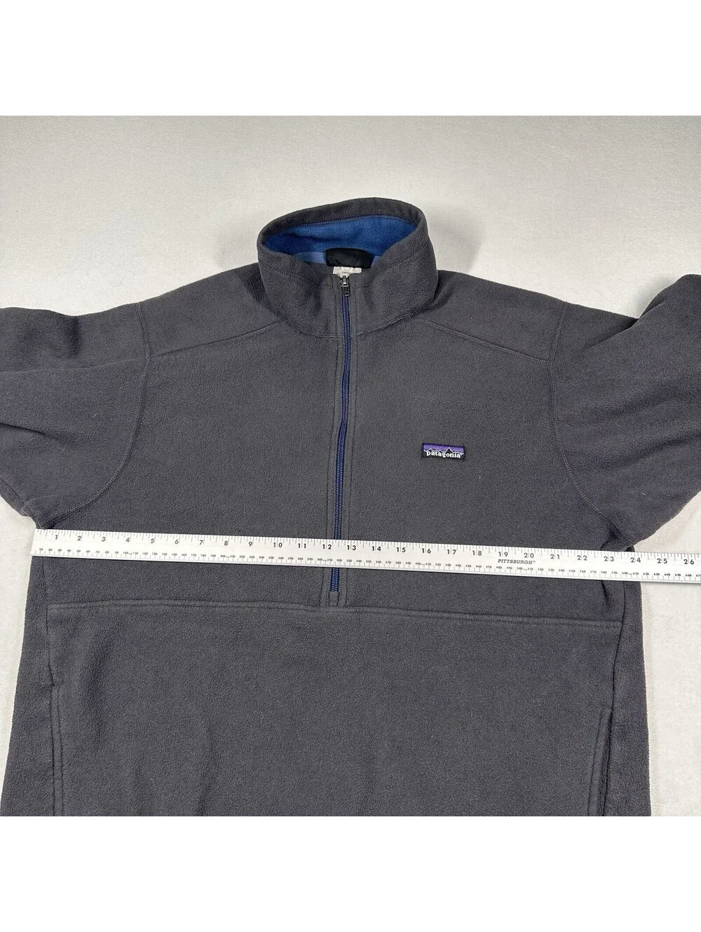 Patagonia Sweater Men's XL Synchilla 1/4 Zip Pullover Gray Polly Fleece